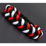 Siyah Kırmızı Beyaz Paracord Bileklik - PAR0007