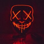 Siyah Kırmızı Cadılar Bayramı Maskesi Sevimli Kedi Tilki Vendetta El Tel Maske Parlayan Dans Karnaval Parti Maskeleri Için Yanıp Sönen Cosplay LED Neon Kostüm Maskesi (Yurt Dışından) - Renkli - Yok