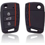 Siyah Kırmızı Çizgi Vw Golf 7 Mk7 3 Düğmeli Katlanabilir Uzaktan Kumanda Anahtar Kılıfı Için Silikon Kapak (Yurt Dışından) - 1