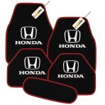 Siyah Kırmızı Renk Honda Logolu Araç Halı Paspası 5 Parça Set Şık, Pratik Ve Kaymaz Tabanlı Oto Zemin Koruma