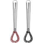Siyah Kırmızı Stil 2 Paslanmaz Çelik Mini Mutfak Yumurta Araçları Çırpma Çırpıcı El Süt Köpürtücü Köpürtücü Kahve Kremalı Karıştırıcı Bahar Sosu Blender (Yurt Dışından) - Yumurta dövücü