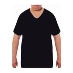 Siyah Kısa Kollu V Yaka Pamuklu Büyük Beden Battal Erkek Fanila Atlet, 3XL, ÖZ1039-198IGP102684