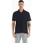 Siyah Kol Baskı Detaylı Polo Yaka Standart Form Erkek T-shirt - 88240