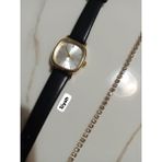 Siyah Kordon Retro Still Marka Model Vintage Oval Gold Kasa Kadın Kol Saati 0021 - 20 cm