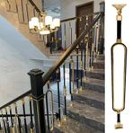Siyah Korkuluk Mili 95 cm Merdiven Korkuluk Seti, Konnektör ve Ayakkabılarla Kolay Kurulum İç Mekan Dış Mekan Korkuluk Kiti (Oval Tip 1 Paket)