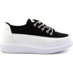 Siyah Kot Kumaş Kadın Sneaker K01179222237