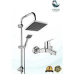 Siyah Krom Kare Duş Seti ve Krom Banyo Bataryası – Modern ve Şık Tasarım