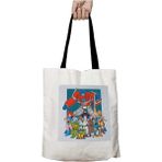 Siyah Kulplu 80S Cartoon Heroes Optimus Prime Ghostbusters Yıkanabilir Okul Omuz Çanta