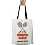 Siyah Kulplu Kişiye Özel Badminton Hakemi Raket Yıkanabilir Okul Omuz Çanta