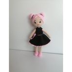 Siyah Küpe Çiçeği Amigurumi Organik Oyuncak
