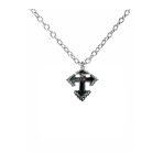 Siyah Kuru Kafa Figürlü Haç Kolye – Gotik Unisex Antik Tasarım, 60 Cm Zincirli