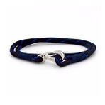 SİYAH LACİVERT PARACORD METAL KANCA İKİ SIRA ERKEK BİLEKLİK M011J