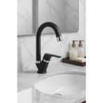 SİYAH LAVABO BATARYASI - PİRİNÇ GÖVDE - Mat Siyah