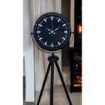 Siyah Lüks Sade Tripod Ayaklı Saat Vitrin
