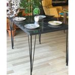 Siyah Mermer Desenli 120 X 80 Tek Masa