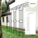 Siyah Metal bahçe kemer kafes 90x240cm açık tırmanma desteği güller ve asmalar için kolay montaj yarım kemer duvar dekor dayanıklı bahçe dekorasyon