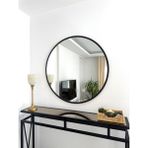 Siyah Metal Çerçeveli 80 cm Yuvarlak Ayna