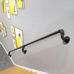 Siyah Metal ferforje il merdivenler için kapalı açık kapmak ray 1.5m 2.5m 3m 3.3m 4.5m 6m duvara montaj güvenlik kapmak Bar yaşlı çocuklar için villa çatı korkuluk ev dekorasyon