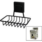 Sıyah - Metal Katı Sabunluk Kare Guclu Yapıskanlı 11X12.5x11cm