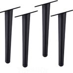 Siyah Metal Konik Masa Ayakları - 60 cm Dolaplar, TV Standları, Komidinler, Kanepeler ve Yataklar için Yedek - Ev Dekoru için Sağlam ve Şık Mobilya Ayakları