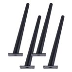 Siyah Metal Masa Ayakları - Sehpa, TV Sehpası, TV Sehpası ve Kanepe için 4 Adet Konik Mobilya Ayakları - Kaymaz Kauçuk Paspaslar Dahildir - 90 cm/35,4 inç Komodin Ayakları