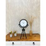 Siyah Metal Mini Tripod Zarif Masa Saati 45×26 Cm
