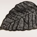 Siyah Metal Yaprak Dekoratif Duvar Süsü, 80x50 cm, Masa Dekorasyonu