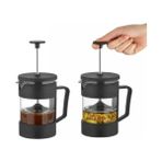 Siyah Mika French Press -350 ml - Şeffaf - Siyah