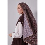 Siyah Mini Yazı Detay Twill İpek Eşarp