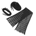 Siyah Naylon Lakros Mesh String Aşkına Dayanıklı Tam Kit Lakros Çubukları Için Kolay Kurulum 1 Mesh 7 Strings