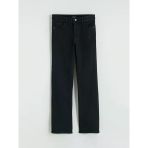 Siyah Normal Bel Straight Fit Kadın Jean Pantolon