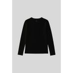 Siyah O Yaka Standart Fit Uzun Kollu Basic Kadın T-Shirt - 97312 - XL