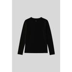 Siyah O Yaka Standart Fit Uzun Kollu Basic Kadın T-Shirt - 97312