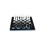 Siyah Oniks Doğal Taş Satranç Takımı 30x30 cm | El Yapımı Premium Set + Dekoratif Saklama Kutusu