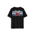 Siyah Oversize Tişört Eldiven Blue Flag Cm Punk Mavi Bayrak Fitness Spor Baskılı Unisex T-shirt Siyah