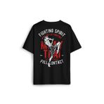 Siyah Oversize Tişört Muay Thai Fight The Art Of Fighting Dövüş Sırt Ön Baskılı Unisex T-shirt Siyah