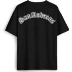 Siyah Oversize Tişört San Andreas Tipografi Sırt Ön Baskılı Unisex T-shirt
