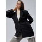 Siyah Oversize Uzun Blazer Ceket