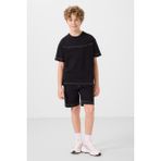 Siyah Pamuklu Oversize Fit Dokuma Hafif Esnek Chino Erkek Çocuk Şort Takım - 11279 - 14 - 15 Yaş