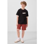 Siyah Pamuklu Yumuşak Dokulu Oversize Cep Detaylı Erkek Çocuk T-Shirt - 11295