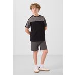 Siyah Pamuklu Yumuşak Dokulu Oversize Fit Baskılı Erkek Çocuk T-Shirt - 11290