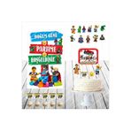 SİYAH PARTİ EVİ Le go Doğum Günü Masa Maketi Pasta Süsü Seti