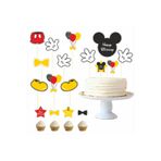 SİYAH PARTİ EVİ Mickey Mouse Doğum Günü Pasta Süsü Kürdan Seti MİCKEYPASTASÜSÜ