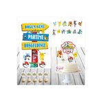 SİYAH PARTİ EVİ Pokemon Doğum Günü Masa Maketi Pasta Süsü Seti