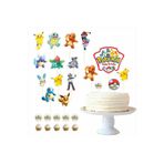 SİYAH PARTİ EVİ Pokemon Doğum Günü Pasta Süsü Kürdan Seti