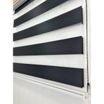 Siyah Pileli Zebra Stor Perde Ev/ofis Perdesi Aluminyum Sistem Zebra Stor Perde – Gece & Gündüz Kullanım, Kolay Montaj (Alüminyum Sistem) - 130 x 200