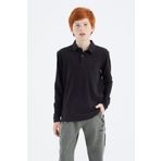 Siyah Polo Yaka Basic Erkek Çocuk T-Shirt - 11171