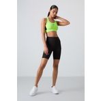 Siyah Polyester Esnek Standart Fit Performans Kadın Biker Tayt - 91013