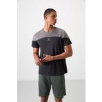 Siyah Polyester Nefes Alan Dokulu İnce Esnek Standart Fit Erkek Performans T-Shirt - 88386