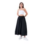 Siyah Poplin Beli Lastikli Uzun Etek 27321